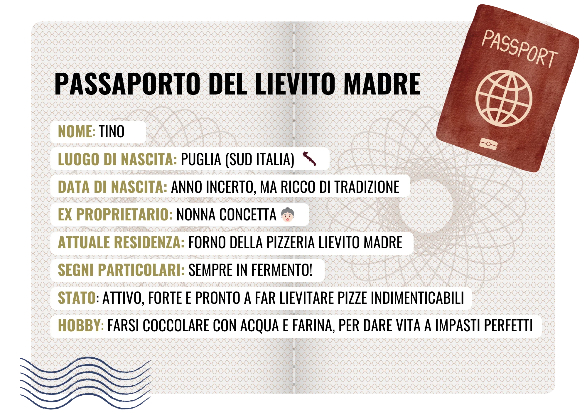 passaporto del lievito madre tino della pizzeria lievito madre