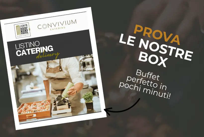 Catering Lugano Prezzi, listino Lievito Madre per il servizio catering con sola consegna. Box con menù da combinare a seconda di gusti e budget